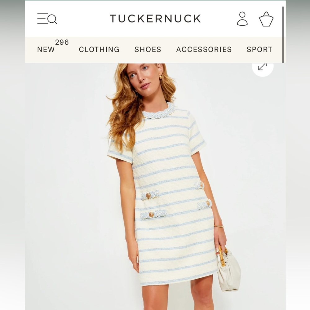 Tuckernuck Coastal Blue Striped Jackie Dress size small